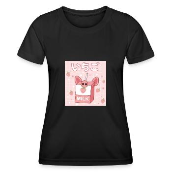 Japanese Japanese Strawberry - Women's Functional T-Shirt - black - Front - AI Model Female 172 light (172cm)