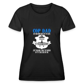 Cop Dad Son Cop Dad Family Geschenk - Frauen Funktions-T-Shirt - Schwarz - Vorne - AI Model Female 172 light (172cm)