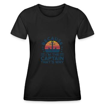 Kapitän Kapitäne Bootfahren Geschenk - Frauen Funktions-T-Shirt - Schwarz - Vorne - AI Model Female 172 light (172cm)