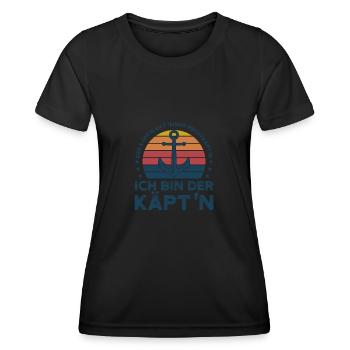 Kapitän Kapitäne Bootfahren Geschenk - Frauen Funktions-T-Shirt - Schwarz - Vorne - AI Model Female 172 light (172cm)