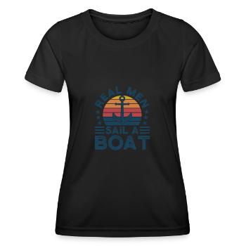 Kapitän Kapitäne Bootfahren Geschenk - Frauen Funktions-T-Shirt - Schwarz - Vorne - AI Model Female 172 light (172cm)