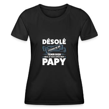 Papi Papi Famille Geschenk - Frauen Funktions-T-Shirt - Schwarz - Vorne - AI Model Female 172 light (172cm)