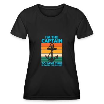Captain Boat Captains Cadeau - T-shirt sport Femme - noir - Devant - AI Model Female 172 light (172cm)