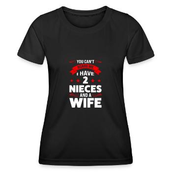 Uncle 2 Nieces Uncle 2 Nieces Gift - Women's Functional T-Shirt - black - Front - AI Model Female 172 light (172cm)