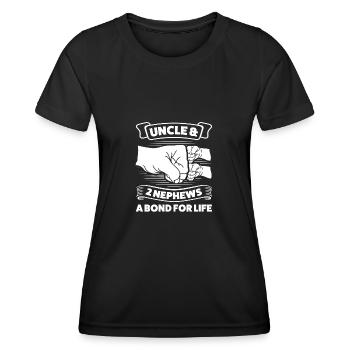 Oncle & 2 Neveux Oncle 2 Neveux Cadeau - T-shirt sport Femme - noir - Devant - AI Model Female 172 light (172cm)