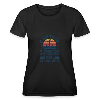 Kapitän Kapitäne Bootfahren Geschenk - Frauen Funktions-T-Shirt - Schwarz - Vorne - AI Model Female 172 light (172cm)