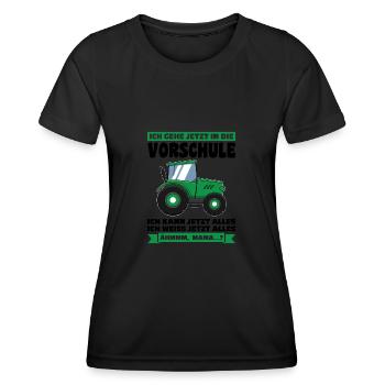 Vorschule Traktor Vorschüler Geschenk - Frauen Funktions-T-Shirt - Schwarz - Vorne - AI Model Female 172 light (172cm)