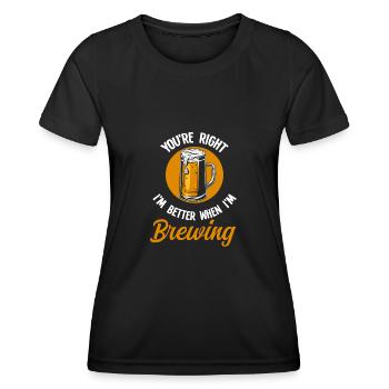 Brasserie Beer Cadeau - T-shirt sport Femme - noir - Devant - AI Model Female 172 light (172cm)
