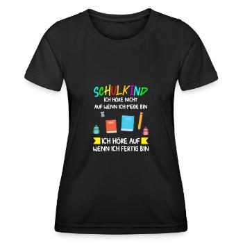 Schulkind Schulanfang Schulanfänger Geschenk - Frauen Funktions-T-Shirt - Schwarz - Vorne - AI Model Female 172 light (172cm)