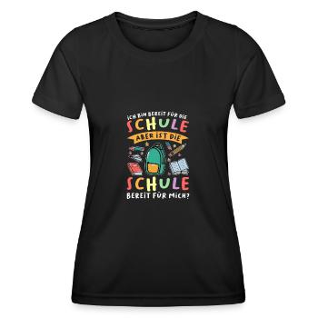 Schulkind Schulanfang Schulanfänger Geschenk - Frauen Funktions-T-Shirt - Schwarz - Vorne - AI Model Female 172 light (172cm)
