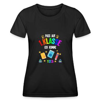 1.Klasse Schulanfang Schulanfänger Geschenk - Frauen Funktions-T-Shirt - Schwarz - Vorne - AI Model Female 172 light (172cm)