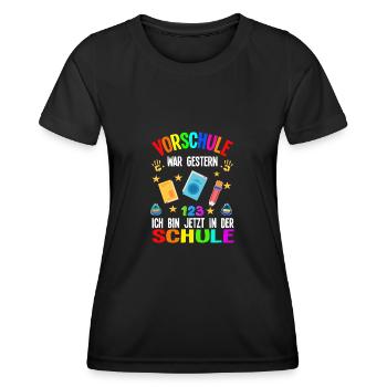 Schulkind Schulanfang Schulanfänger Geschenk - Frauen Funktions-T-Shirt - Schwarz - Vorne - AI Model Female 172 light (172cm)
