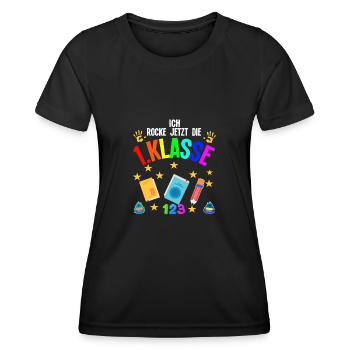 1.Klasse Schulanfang Schulanfänger Geschenk - Frauen Funktions-T-Shirt - Schwarz - Vorne - AI Model Female 172 light (172cm)