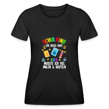 Schulkind Einschulung Schulbeginn Geschenk - Frauen Funktions-T-Shirt - Schwarz - Vorne - AI Model Female 172 light (172cm)