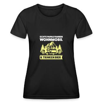 Camper Papa Camping Geschenk - Frauen Funktions-T-Shirt - Schwarz - Vorne - AI Model Female 172 light (172cm)
