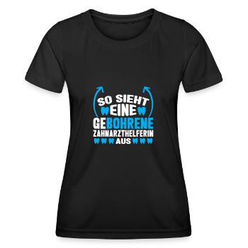 Zahnarzt Bohren Zahn Geschenk - Frauen Funktions-T-Shirt - Schwarz - Vorne - AI Model Female 172 light (172cm)