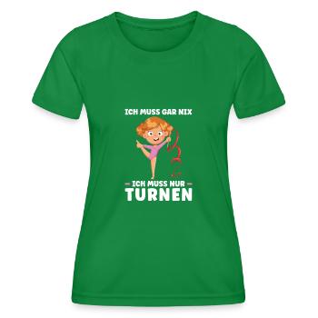 Turnen Mädchen Turnerin Geschenk - Frauen Funktions-T-Shirt - Kelly Green - Vorne - AI Model Female 172 dark (172cm)