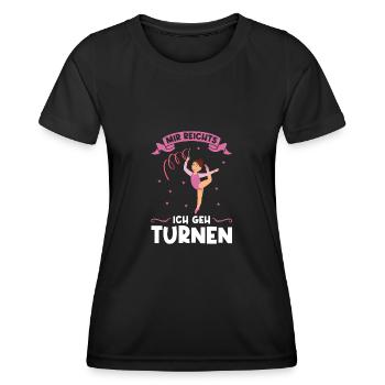 Turnen Mädchen Turnerin Geschenk - Frauen Funktions-T-Shirt - Schwarz - Vorne - AI Model Female 172 light (172cm)