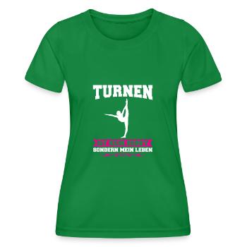 Turnen Mädchen Turnerinnen Geschenk - Frauen Funktions-T-Shirt - Kelly Green - Vorne - AI Model Female 172 dark (172cm)