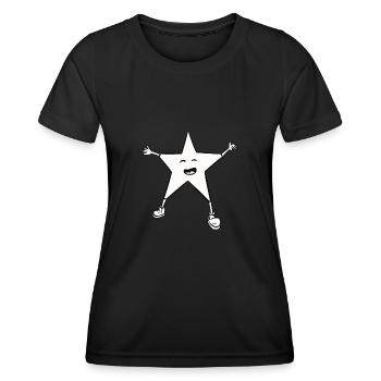 Étoile de noel, mignonne avec un sourire - T-shirt sport Femme - noir - Devant - AI Model Female 172 light (172cm)