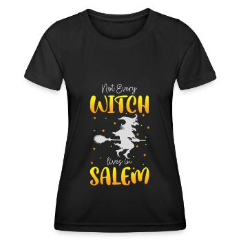 Balai de sorcière Halloween Balai Drôle - T-shirt sport Femme - noir - Devant - AI Model Female 172 light (172cm)