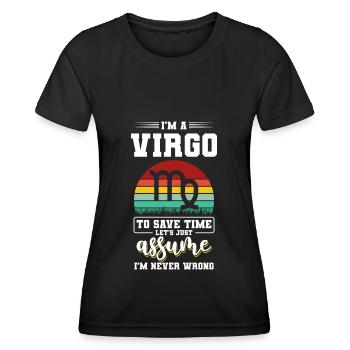 Horoskop Virgo Planet - Frauen Funktions-T-Shirt - Schwarz - Vorne - AI Model Female 172 light (172cm)