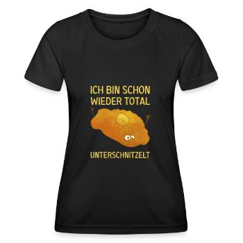 Unterschnitzelt Wiener Schnitzel Fleisch Geschenk - Frauen Funktions-T-Shirt - Schwarz - Vorne - AI Model Female 172 light (172cm)