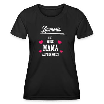 Zimmerin Beste Mama Muttertag Geburtstag Zimmerei - Frauen Funktions-T-Shirt - Schwarz - Vorne - AI Model Female 172 light (172cm)