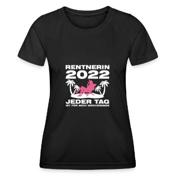 Rentnerin 2022 Rente Rentnerin Geschenk - Frauen Funktions-T-Shirt - Schwarz - Vorne - AI Model Female 172 light (172cm)
