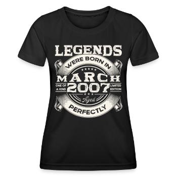 Mars Année 2007 16ème anniversaire Homme Légendaire 07 - T-shirt sport Femme - noir - Devant - AI Model Female 172 light (172cm)