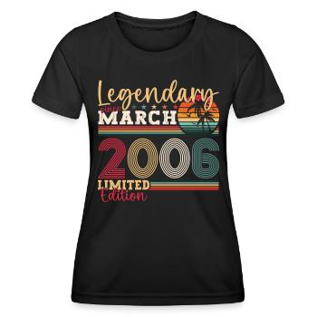 17ème anniversaire homme Génial Mars né en 2006 - T-shirt sport Femme - noir - Devant - AI Model Female 172 light (172cm)
