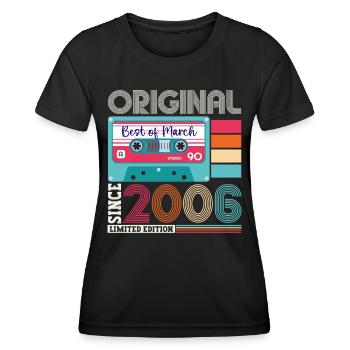 17 Birthday Man March Year 2006 Fun Cassette - Women's Functional T-Shirt - black - Front - AI Model Female 172 light (172cm)