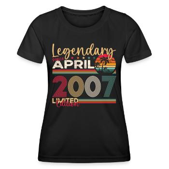 16th birthday man April Born 2007 Legendary - Women's Functional T-Shirt - black - Front - AI Model Female 172 light (172cm)