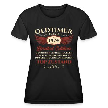49. Geburtstag Mann Oldtimer Mai Jahrgang 1974 - Frauen Funktions-T-Shirt - Schwarz - Vorne - AI Model Female 172 light (172cm)