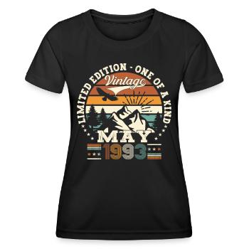 30th Birthday Man May Vintage 1993 Vintage - Women's Functional T-Shirt - black - Front - AI Model Female 172 light (172cm)