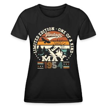 69. Geburtstag Mann Mai Jahrgang 1954 Vintage - Frauen Funktions-T-Shirt - Schwarz - Vorne - AI Model Female 172 light (172cm)