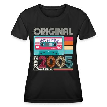 18 Birthday Man Woman Cassette May Vintage 2005 - Women's Functional T-Shirt - black - Front - AI Model Female 172 light (172cm)