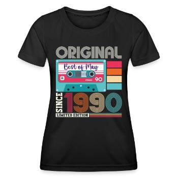 33 Birthday Man Woman Cassette May Year 1990 - Women's Functional T-Shirt - black - Front - AI Model Female 172 light (172cm)