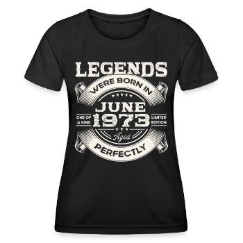 50th Birthday Man Original Juin Millésime 1973 - T-shirt sport Femme - noir - Devant - AI Model Female 172 light (172cm)