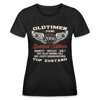 17. Geburtstag Mann Juni Jahrgang 2006 Oldtimer - Frauen Funktions-T-Shirt - Schwarz - Vorne - AI Model Female 172 light (172cm)