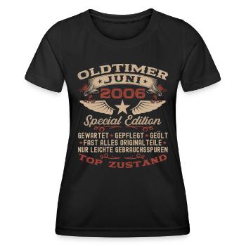 17. Geburtstag Mann Juni Jahrgang 2006 Oldtimer - Frauen Funktions-T-Shirt - Schwarz - Vorne - AI Model Female 172 light (172cm)