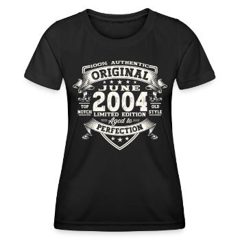 19th Birthday Man June Vintage 2004 Original - Women's Functional T-Shirt - black - Front - AI Model Female 172 light (172cm)