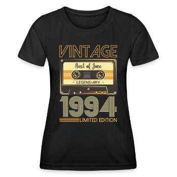 29 Birthday Man Cassette Juin 1994 - T-shirt sport Femme - noir - Devant - AI Model Female 172 light (172cm)
