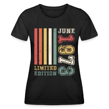 50e anniversaire juin 1973 Edition limitée - T-shirt sport Femme - noir - Devant - AI Model Female 172 light (172cm)