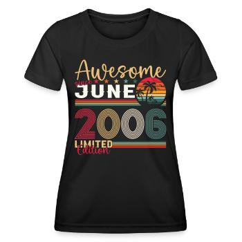 17th Birthday Man June Vintage 2006 Awesome - Women's Functional T-Shirt - black - Front - AI Model Female 172 light (172cm)