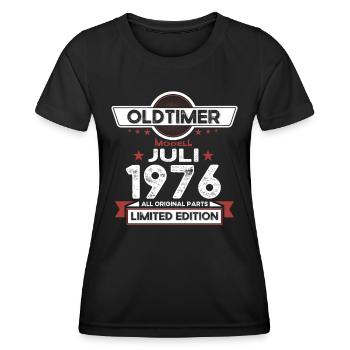 47. Geburtstag Mann Oldtimer Juli Jahrgang 1976 - Frauen Funktions-T-Shirt - Schwarz - Vorne - AI Model Female 172 light (172cm)