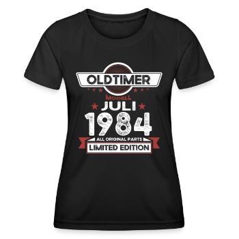 39th Birthday Man Oldtimer Juillet 1984 - T-shirt sport Femme - noir - Devant - AI Model Female 172 light (172cm)