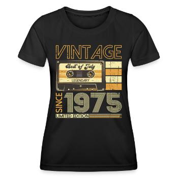 48th Birthday Man Original July Vintage 1975 - Women's Functional T-Shirt - black - Front - AI Model Female 172 light (172cm)