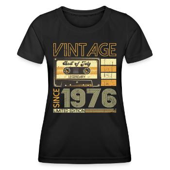 47th Birthday Man Original July Vintage 1976 - Women's Functional T-Shirt - black - Front - AI Model Female 172 light (172cm)
