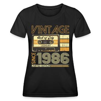 37th Birthday Man Original July Vintage 1986 - Women's Functional T-Shirt - black - Front - AI Model Female 172 light (172cm)